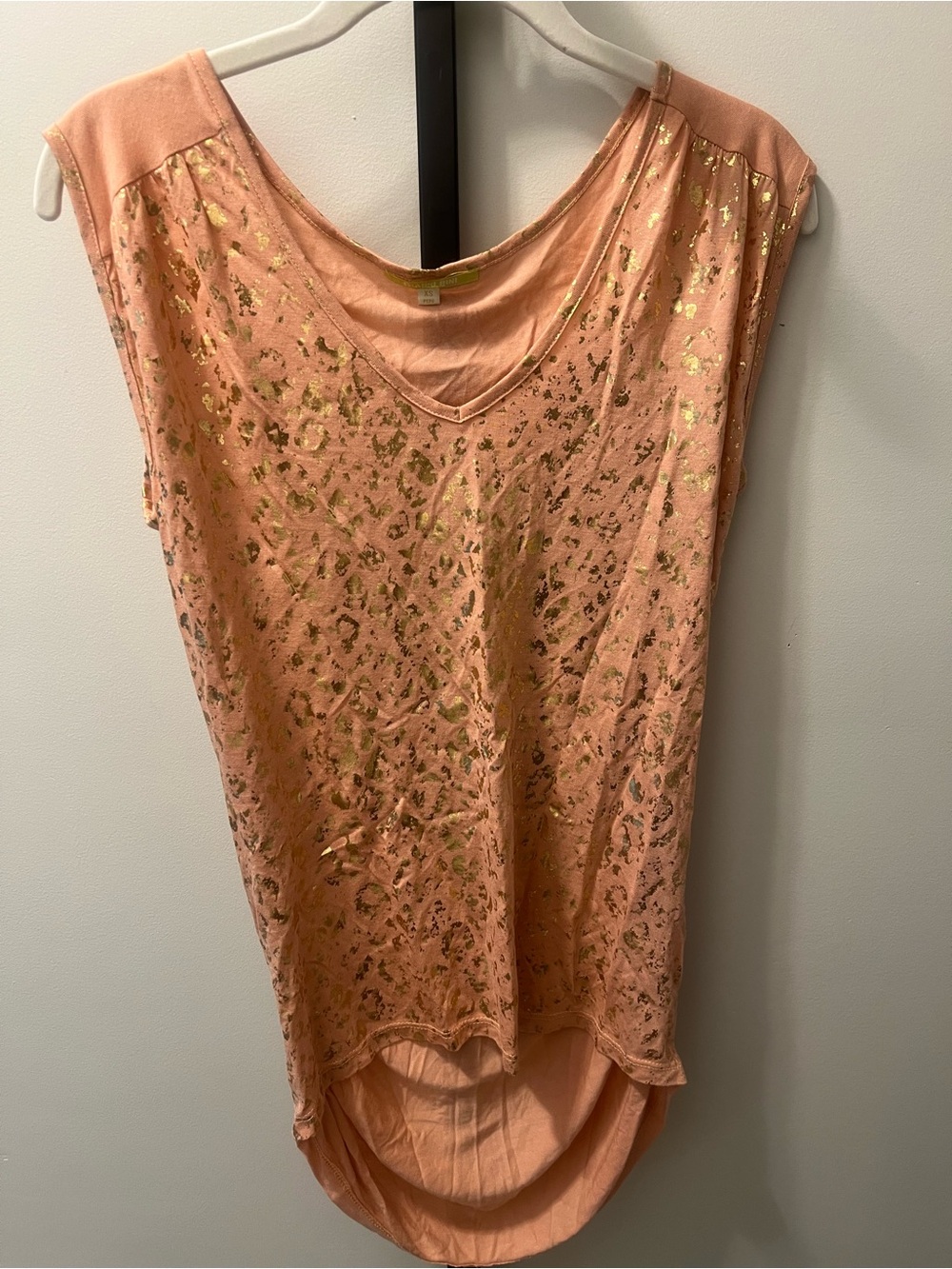 Gianni Bini V-Neck Sleeveless Top with Gold Foil